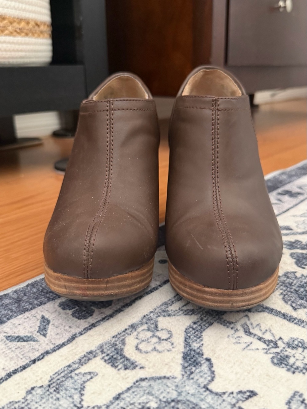 Dr. Scholl's Brown Leather Clog Mules